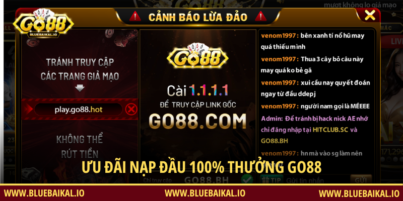 Ưu Đãi 100% Nạp Lần Đầu, Thưởng Tối Đa 1466K Cho Tân Thủ GO88